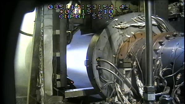 Aerojet Rocketdyne completes a successful series of hot-fire tests of an advanced air-breathing hypersonic engine under the USAF’s MSCC program. Some of the camera titling has been removed for a clearer image. Image courtesy of Aerojet Rocketdyne.